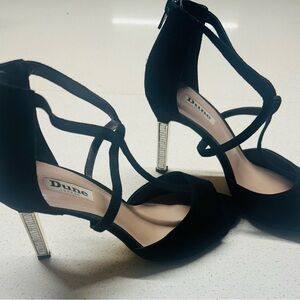 Dune London Melody Black Strappy Heels